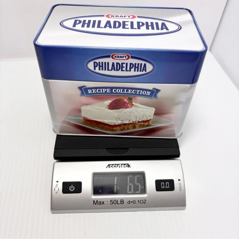 Vintage‎ Collectible Philadelphia Cream Cheese Tin with Recipe Card Collection